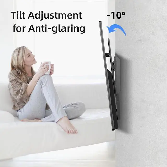 Alt view image 3 of 6 - Suptek Tilt TV Wall Mount for Most 26-65 inch LED, LCD and Plasma TV, Max 400x400mm VESA and 99lbs Load Capacity, Fits Studs 16" Apart, Low Profile