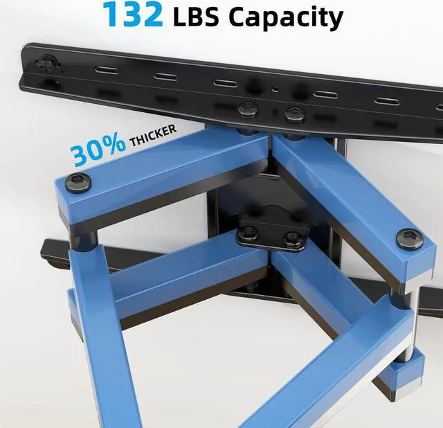 Alt view image 5 of 7 - HOME VISION TV Wall Mount Full Motion for Most 32-84 inch TVs up to132lbs, TV Mount Swivel and Tilt with Dual Articulating Arms, TV Mount Wall Bracket Max VESA 600x400mm, Fits 12/16" Wood Stud