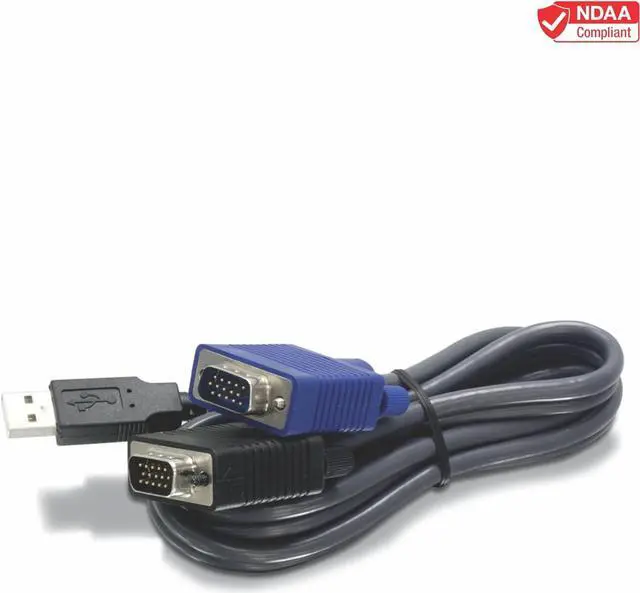 Alt view image 2 of 2 - TRENDnet USB VGA KVM Cable,15 Feet, TK-CU15, Connect with TRENDnet KVM Switches, USB Keyboard/Mouse Cable and Monitor Cable