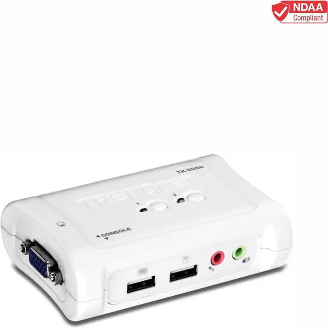 Alt view image 6 of 7 - TRENDnet 2-Port USB KVM Switch and Cable Kit with Audio, Manage Two PCs, USB 1.1, Hot-Plug, Auto-Scan, Hot-Keys, Windows & Linux Compliant, TK-209K