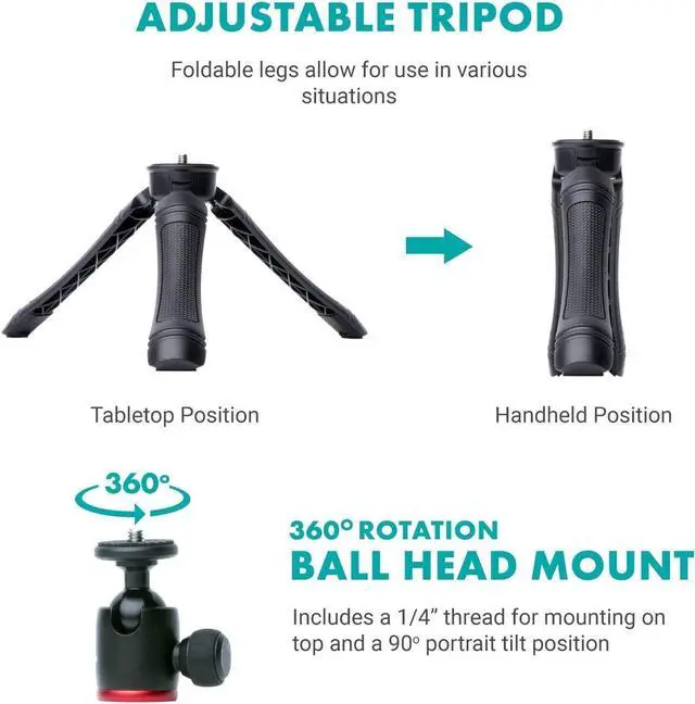 Alt view image 7 of 7 - Movo iVlogger Vlogging Kit for iPhone - Lightning Compatible YouTube Starter Kit for Content Creators - Accessories: Phone Tripod, Phone Mount, LED Light and Shotgun Microphone