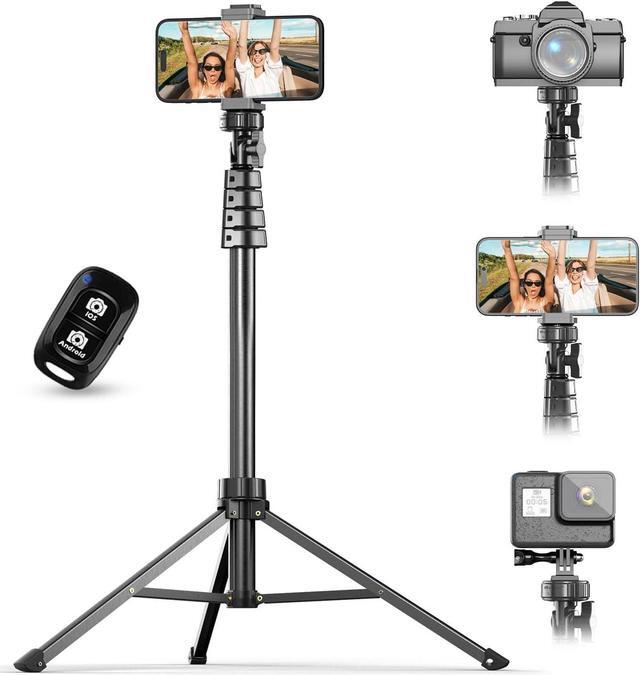 UBeesize 67 Phone Tripod Selfie Stick Camera Tripod Stand with Wireless Remote and Phone Holder Compatible with iPhone Android Phone Perfect for Selfies Video Recording Live Streaming Black Newegg