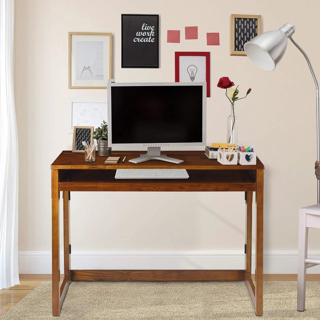 Alt view image 2 of 7 - Casual Home Folding Desk with Pull-Out & USB Ports
