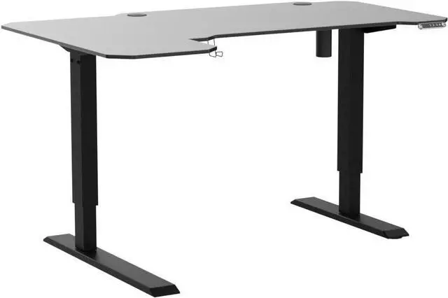 Alt view image 5 of 7 - 59 Inches L-Shaped Electric Height Adjustable Standing Desk, Stand Up Home Office Desk with 4 Memory Preset Options, Double-Beam Construction, Anti-Collision Technology