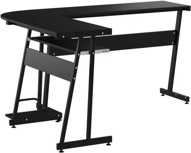 Alt view image 4 of 7 - ivinta Reversible Black Gaming Desk Corner Desk Modern L-Shaped Desk Computer Desk for Home Office Small Space with Keyboard Tray and CPU Stand (44x58, Black)