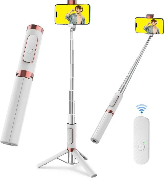 Main image of CellphoneTripod with Remote, Aluminum Alloy Selfie Stick Tripod, Best Foldable Mini Extendable Tripod Stand 270° Rotation Compatible with iPhone/Android Travel Essentials