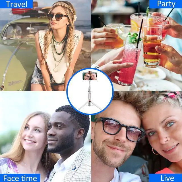Alt view image 7 of 7 - CellphoneTripod with Remote, Aluminum Alloy Selfie Stick Tripod, Best Foldable Mini Extendable Tripod Stand 270° Rotation Compatible with iPhone/Android Travel Essentials