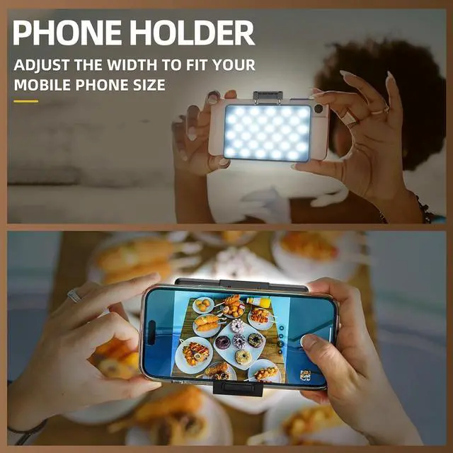 Alt view image 6 of 7 - Selfie Light for Phone, 60 LED Phone Light with Rechargeable Clip and Adjusted 3 Light Modes, 2000mAh Video Light for Phone iPad, Laptop, Makeup, TikTok, Selfie, Vlog, Video Conference