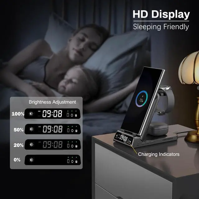 Alt view image 4 of 7 - Charging Station for Samsung S24 Ultra, Wireless Charger for Samsung Galaxy S24+/S24/S23 Ultra/S23/S22/Note 20, Galaxy Watch 6/6 Classic/5/5 Pro/4, Galaxy Buds 2 Pro/Pro (for Travel)