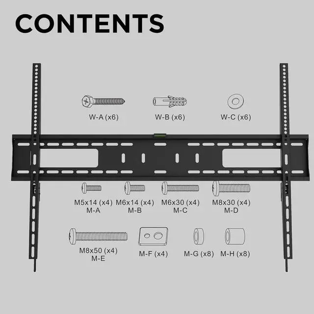 Alt view image 6 of 7 - APEX by Promounts UF-PRO400 UF-PRO400 60-inch to 100-Inch Extra-Large Flat TV Wall Mount Black, Silver