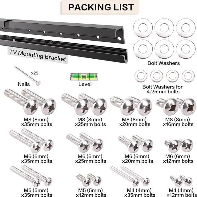Alt view image 6 of 6 - No Stud TV Wall Mount, Studless Drywall TV Mount for 32-75 inch, No Drill TVs Mount with Clear Instructions, Studless TVs Wall Mount with Sturdy Design, Easy to Install