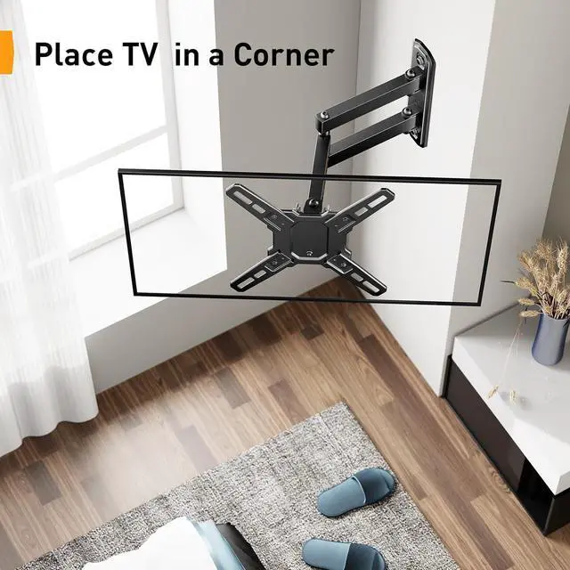 Alt view image 7 of 7 - Perlegear Full Motion TV Wall Mount for 13-42 inch Flat or Curved TVs & Monitors up to 55 lbs, Wall Mount TV Bracket with Articulating Arm, Swivel, Tilt, Extension TV Mount, Max VESA 200x200mm, PGSF6