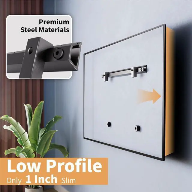 Alt view image 2 of 6 - Studless TV Wall Mount, No Drill Drywall TV Bracket Hanger for 32-75 inch Flat Screen TVs, No Anchors, No Stud, Heavy Duty, Renter Friendly, Easy Install with All Hardware Included