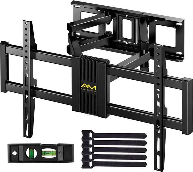 Main image of AM alphamount Full Motion TV Wall Mount for Most 37-75 Inch TVs up to 100 lbs, Swivel TV Mount with Dual Articulating Arms, Wall Mount TV Bracket Max VESA 600x400mm, Fits 16 Wood Studs, APLF6