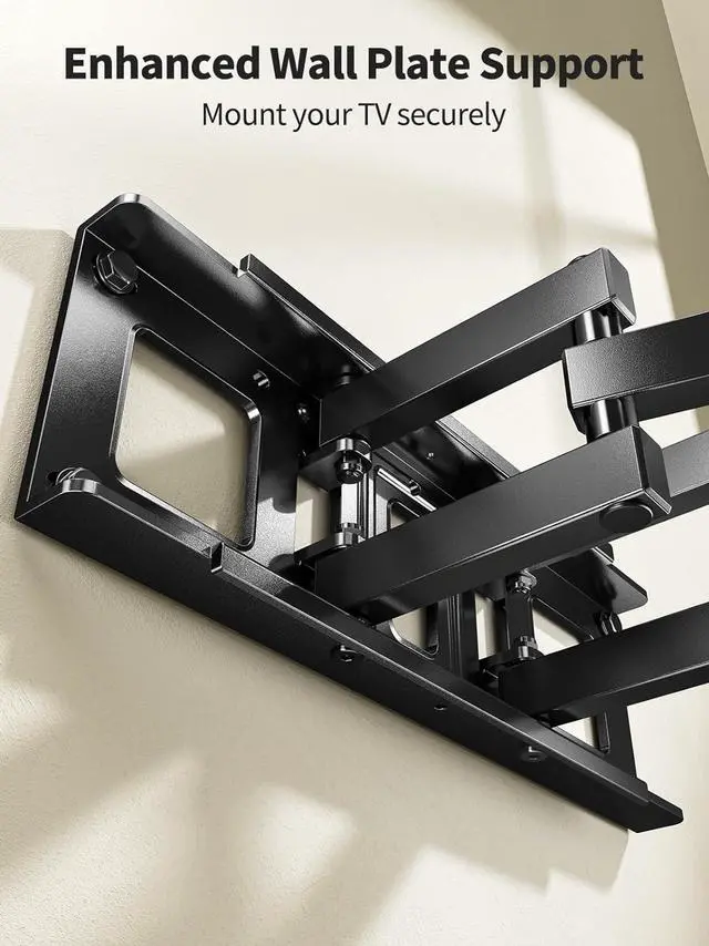 Alt view image 3 of 7 - AM alphamount Full Motion TV Wall Mount for Most 37-75 Inch TVs up to 100 lbs, Swivel TV Mount with Dual Articulating Arms, Wall Mount TV Bracket Max VESA 600x400mm, Fits 16 Wood Studs, APLF6
