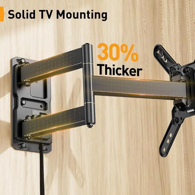 Alt view image 3 of 7 - Perlegear Lockable RV TV Mount for 1342 inch TVs up to 44 lbs, Full Motion RV TV Wall Mount with Swivel, Tilt, Pull Cord Lock, RV TV Mount for Camper, RV, Motorhome, Max VESA 200x200mm, PGLRVF2