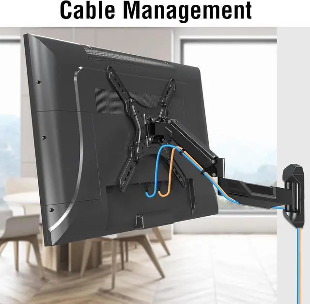 Alt view image 6 of 7 - ELIVED Height Adjustable TV Wall Mount for Most 23-55 Inch TVs, Spring Arm Full Motion Swivel Tilt Articulating TV Mount Bracket, Max VESA 400x400mm, Support 11-66 lbs, YD1010