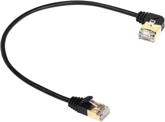 Main image of SinLoon 90 Degree Right Angle Cat8 Ethernet Cable, High Speed 40Gbps 2000Mhz Network Cord, with Gold Plated Plug SFTP Wires CAT8 RJ45 Connector Gaming LAN Cable,for PC, Router (Right 0.3M/1FT)