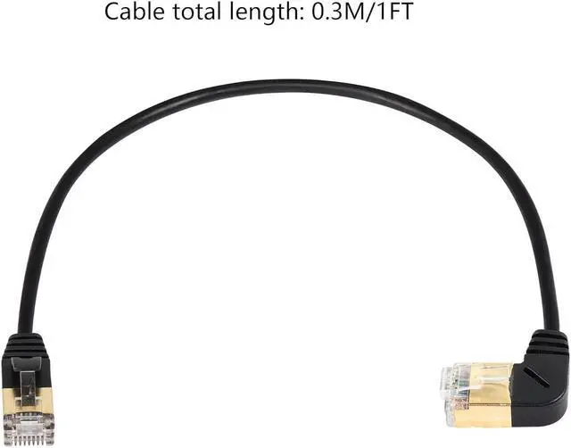 Alt view image 6 of 7 - SinLoon 90 Degree Right Angle Cat8 Ethernet Cable, High Speed 40Gbps 2000Mhz Network Cord, with Gold Plated Plug SFTP Wires CAT8 RJ45 Connector Gaming LAN Cable,for PC, Router (Right 0.3M/1FT)