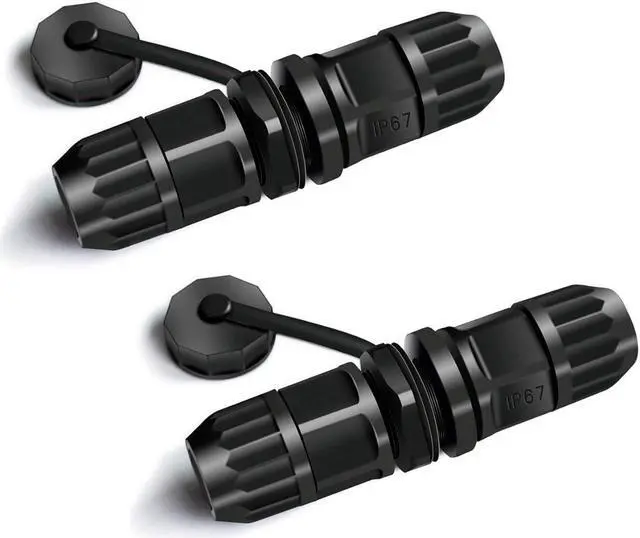 Main image of RJ45 Waterproof Connector, Female to Female, Panel Mount, 8P8C,CAT 6, CAT 5, CAT 5E, M20 IP67 Ethernet LAN Cable Coupler Outdoor Adapter Weatherproof Connection (2-Pack)