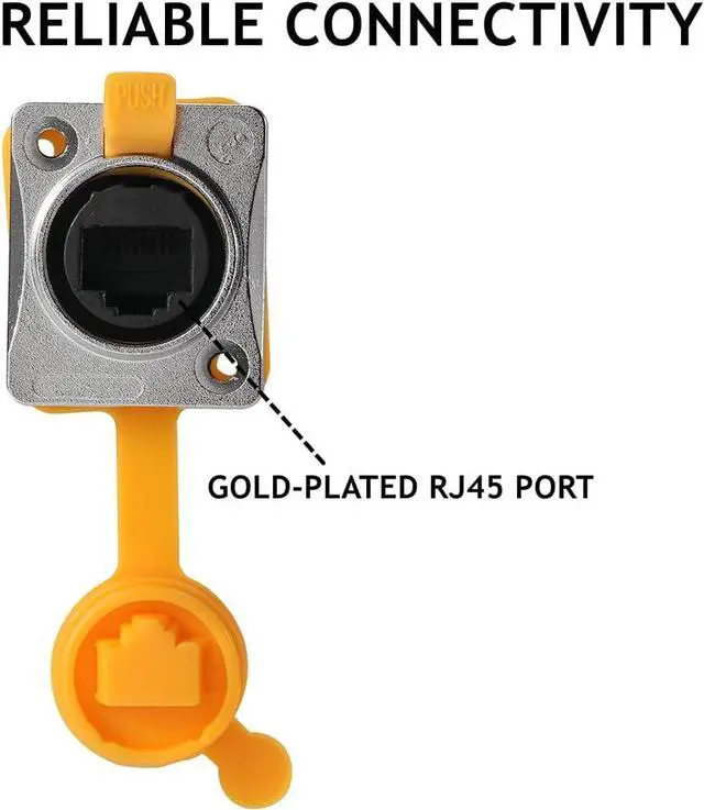 Alt view image 2 of 6 - 5PCS RJ45 Panel Mount Coupler, D-Type RJ45 Panel Connector, CAT6/5E/CAT5 Female to Female LAN Network Bulkhead Pass Through Socket with Cap