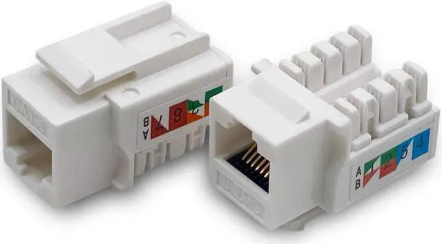 Alt view image 2 of 5 - (50-Pack) Cat6 Keystone Jack - [UL Listed] - Ethernet Wall Jack - Wall Cat6 - Cat6 Network Coupler - Keystone Jack - Cat5/5e/6 Compatible - Cat6 Network Coupler