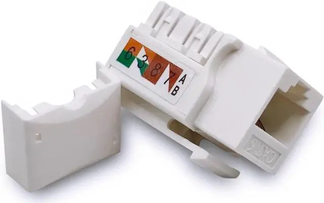 Alt view image 3 of 5 - (50-Pack) Cat6 Keystone Jack - [UL Listed] - Ethernet Wall Jack - Wall Cat6 - Cat6 Network Coupler - Keystone Jack - Cat5/5e/6 Compatible - Cat6 Network Coupler