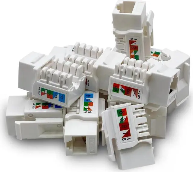 Alt view image 4 of 5 - (50-Pack) Cat6 Keystone Jack - [UL Listed] - Ethernet Wall Jack - Wall Cat6 - Cat6 Network Coupler - Keystone Jack - Cat5/5e/6 Compatible - Cat6 Network Coupler
