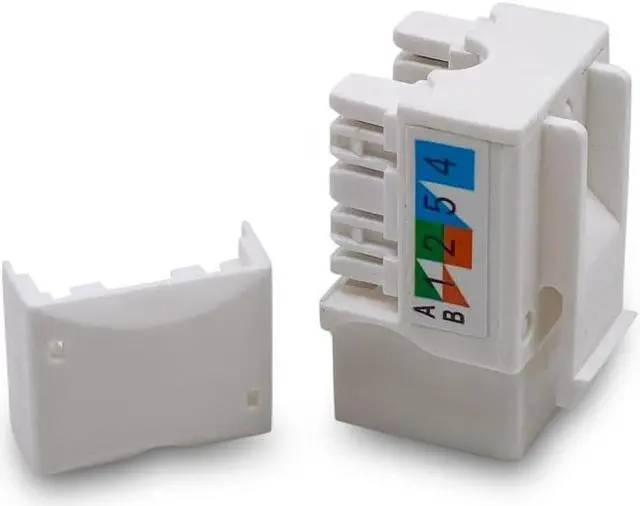 Alt view image 5 of 5 - (50-Pack) Cat6 Keystone Jack - [UL Listed] - Ethernet Wall Jack - Wall Cat6 - Cat6 Network Coupler - Keystone Jack - Cat5/5e/6 Compatible - Cat6 Network Coupler