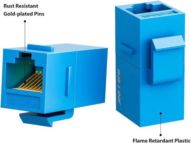 Alt view image 6 of 7 - iwillink RJ45 Cat6 Keystone Coupler 25-Pack, Female to Female Cat6 Keystone Jack, UTP Keystone Coupler Insert, Ethernet Coupler, Keystone Jack, Blue