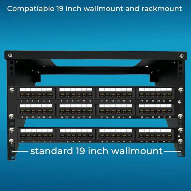 Alt view image 7 of 7 - Patch Panel 24 Port Cat6 10G Support, Network Patch Panel UTP 19-Inch, Wallmount or Rackmount 1U Ethernet Patch Panel Punch Down Block for Cat6, Cat5e, Cat5 Cabling