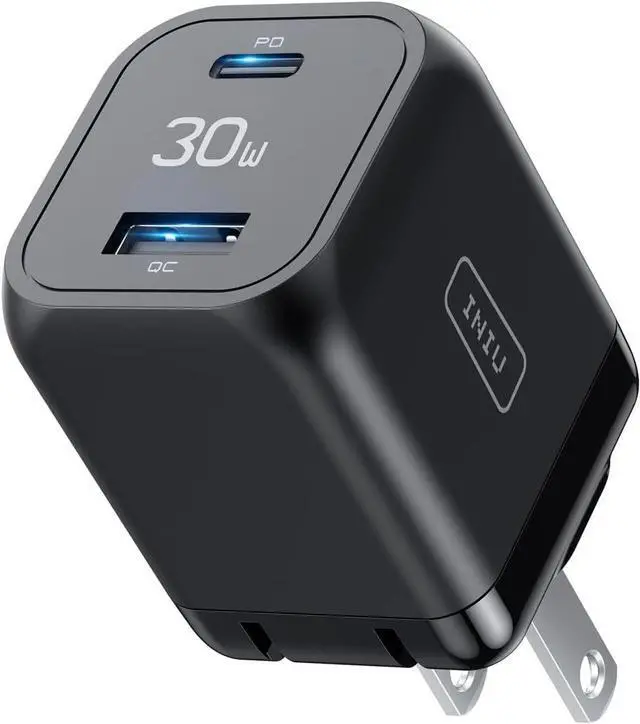 Main image of INIU USB C Charger, 30W PD QC 3.0 Dual Port Type C Fast Charging Compact Charger Block with Foldable Plug for iPhone 16 15 Pro Max Samsung S24 S23 Note 20 iPad Pro Google AirPods etc