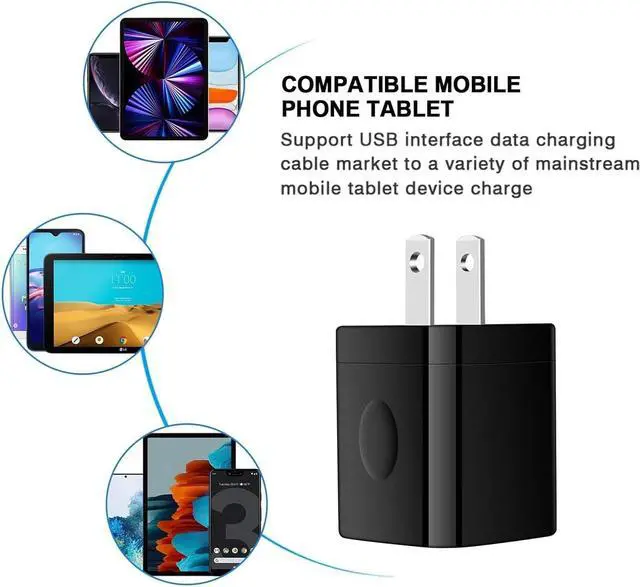 Alt view image 5 of 7 - Black USB Wall Adapter, Charging Block, 3Pack Dual Port 2.1A Fast Wall Charger Brick Base Cube USB Plug Outlet Phone Charger Box Compatible iPhone 15 14 13 12 11 XS Max XR X 8 7 6, iPad, Samsung, LG