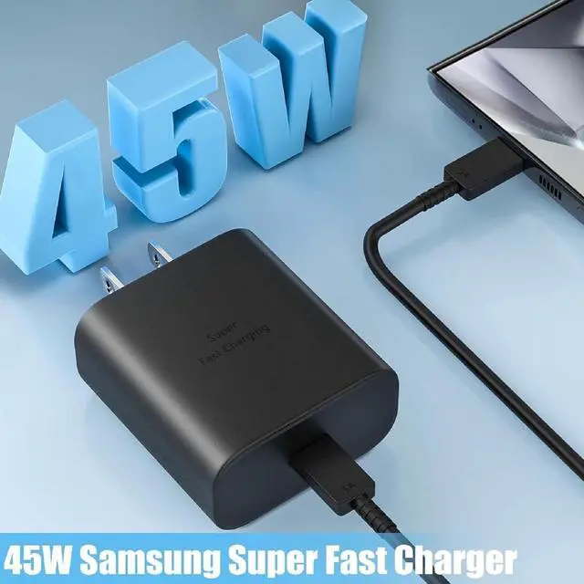 Alt view image 3 of 7 - for  Charger Super Fast Charging 45W USB C Super Fast Charger with 6FT Type C Charger Cable Cord for  Galaxy S25/S24/S23/S22/S21/Ultra/Plus/FE Note 20 Galaxy Tab S9 Z Fold/Z Flip A55 A15