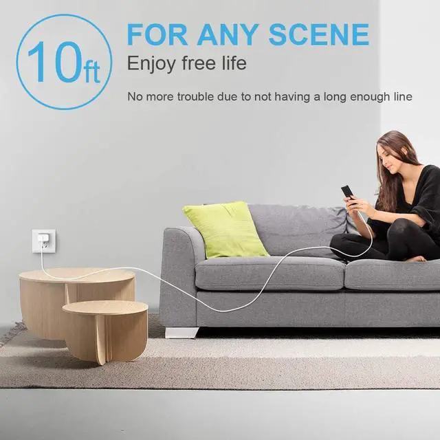 Alt view image 7 of 7 - 10FT iPhone 14 13 12 11 Charger Long Charging Cable with 20W USB C Charger Block for i Phone 14/14 Pro/14 Pro Max/14 Plus/13/12/11/Xs Max/XR