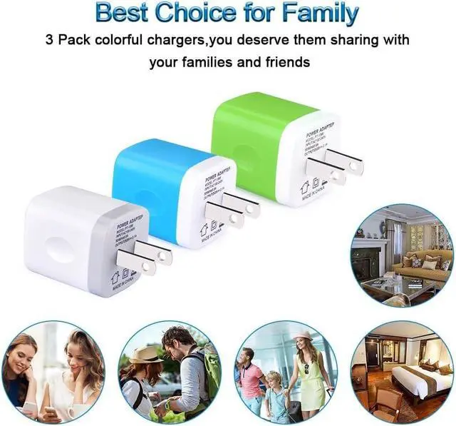 Alt view image 7 of 7 - Plug USB Wall Adapter,USB Charger Box Fast Charging Block Cube,5V/2.1A Universal Power Adapter Travel Brick Base Compatible for Samusng Galaxy S22/S23/S21/S20,Google Pixel 8Pro/8/7a/6/5,Phone 15 Pro