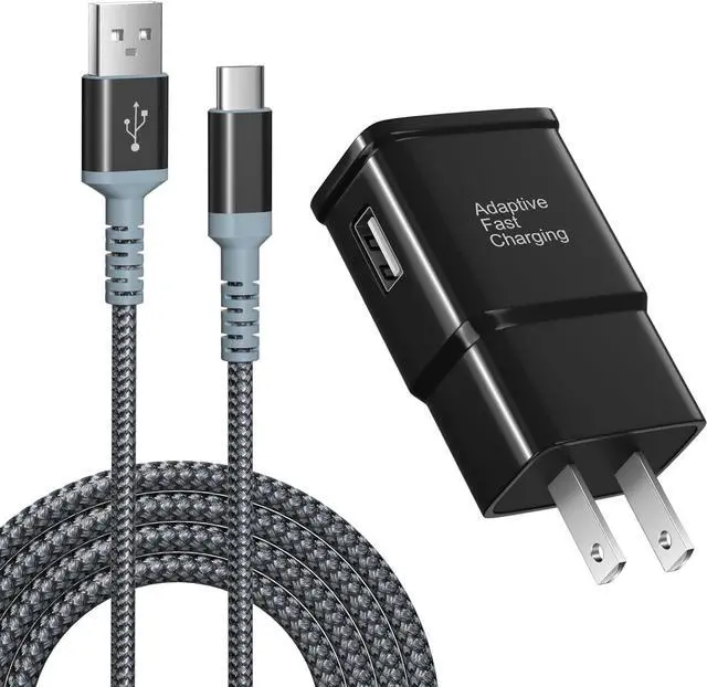 Main image of Adaptive Fast Charging Wall Charger with USB C Cable 10Ft, Excgood Fast Charger Power Adapter USB Type C Cable Fast Charging Compatible with Galaxy S23 S22 S21 S8 S9 S10 A13 A14 A03s-Black