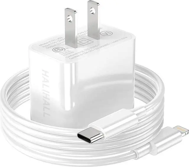 Main image of [MFI Certified] iPhone Charger Block USB C Fast Wall Plug with 6ft USB C to Lightning Cable for i Phone/14/13/12/11/pro/pro max/Air pods pro/iPad air 3/min4 (White)