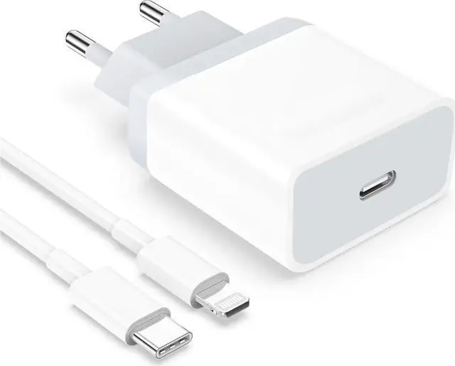 Main image of 25W USB C European Plug Adapter with 6FT Cable for iPhone 14/14 Pro/14 Pro Max/14 Plus/13/12/11, Travel USBC Charging Power Charger Cord for Europe EU Euro Spain Italy France Germany