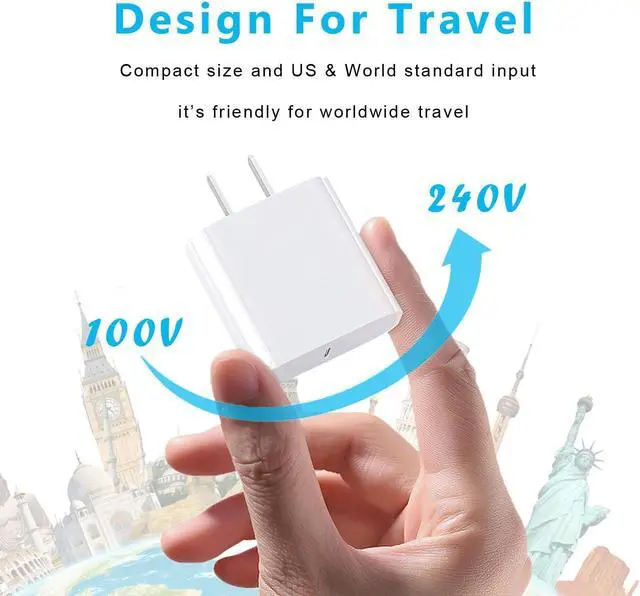 Alt view image 5 of 7 - iPhone 15 Fast Charger Block, USB Type C Wall Charger 2Pack 20W PD Charging Brick Power Adapter Plug Box for Apple iPhone 15 Pro Max/15 Plus/iPhone 14 Pro Max/14 Plus/13 Pro/12 Pro/Mini/iPad