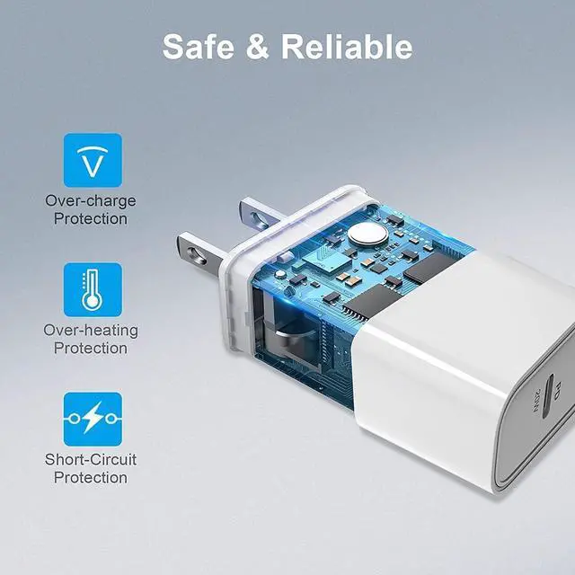 Alt view image 3 of 6 - USB C Charger Block, PowerLot 20W USB C Power Adapter PD USBC Wall Charger Fast Charger for iPhone 15/15 Pro/ 15 Pro Max/ 15 Plus/ 14/13/ 12/11/ Xs Max/XR/X, iPad Pro, AirPods Pro, iWatch Series