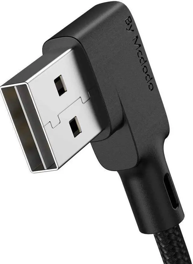 Alt view image 6 of 7 - Anti Winding Cable, Mcdodo Retractable 90 Degree Coiled Right Angle Design Gaming LED Cord Nylon Braidd Sync Charge USB Data 6FT/1.8M Cable Compatible with New Phone List Below (Black, 6FT/1.8M)