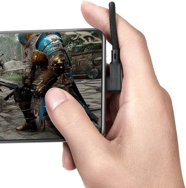 Alt view image 7 of 7 - Anti Winding Cable, Mcdodo Retractable 90 Degree Coiled Right Angle Design Gaming LED Cord Nylon Braidd Sync Charge USB Data 6FT/1.8M Cable Compatible with New Phone List Below (Black, 6FT/1.8M)