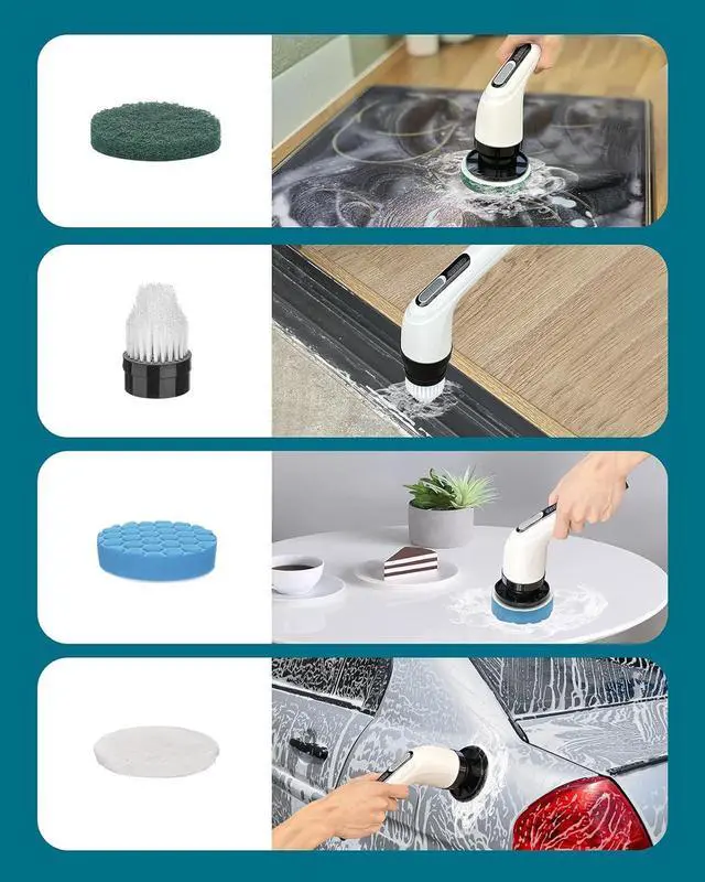 Alt view image 5 of 7 - Electric Spin Scrubber for Cleaning Bathroom: Cordless Power Shower Scrubber - Electric Cleaning Brush for Tile Tub