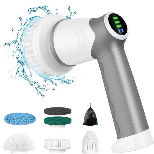 Main image of DAESUNG Electric Spin Scrubber, 2024 New Electric Scrubber for Bathroom,6 Replaceable Heads, LED Display, Handheld Spin Scrubber, Power Shower Scrubber for Cleaning Tile/Grout/Tub/Stove/Car/Windows