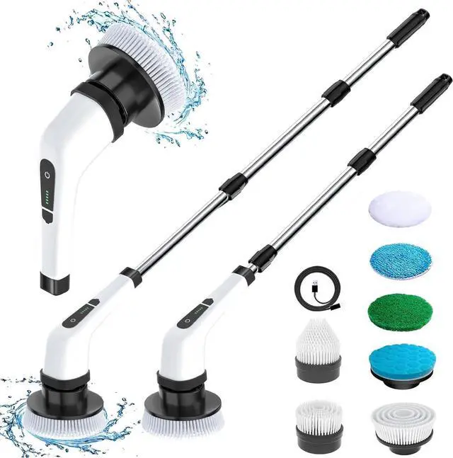Main image of MGLSDeet Electric Spin Scrubber Rechargeable Cleaning Brush with 7 Replaceable Brush Heads, Cordless and Portable Power Scrubber, Electric Bathroom Scrubber for Cleaning Tile, Window, Floor, Tub, Car