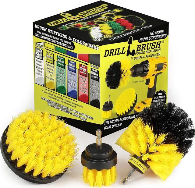 Main image of Drill Brush Attachment - Bathroom Surfaces Tub, Shower, Tile and Grout All Purpose Power Scrubber Cleaning Kit Grout Drill Brush Set  Drill Brushes by Drill Brush Power Scrubber by Useful Products