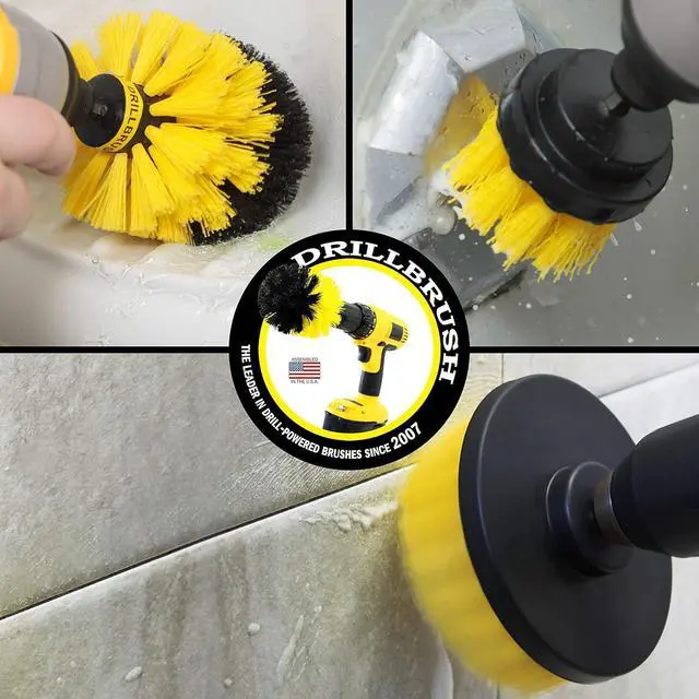 Alt view image 2 of 7 - Drill Brush Attachment - Bathroom Surfaces Tub, Shower, Tile and Grout All Purpose Power Scrubber Cleaning Kit Grout Drill Brush Set  Drill Brushes by Drill Brush Power Scrubber by Useful Products