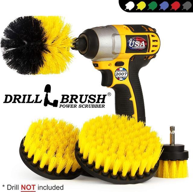 Alt view image 4 of 6 - Drillbrush Shower Scrubber Cleaning Brush Set - Nylon Power Brush Tile and Grout Bathroom Cleaning Scrub Brush Kit - Power Scrubber Drill Brush Kit - Power Brush Drill Attachment Cleaning Scrubber
