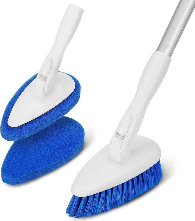 Qaestfy Shower Bathtub Tub and Tile Scrubber Brush with 51 Adjustable Long Handle Cleaning Brushes Lock in Place Scrub Brush Head for Bathroom Wall Floor Scrubbing Model QAE008 Newegg